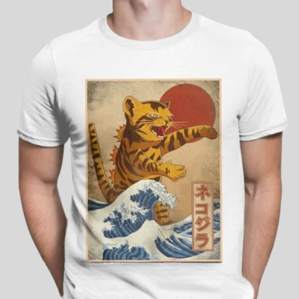 Catzilla Monster Waves T Shirt